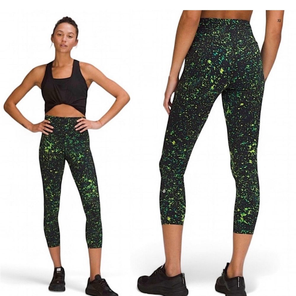 Lululemon Base Pace 23” leggings, Sparks Fly Multi, size 4.